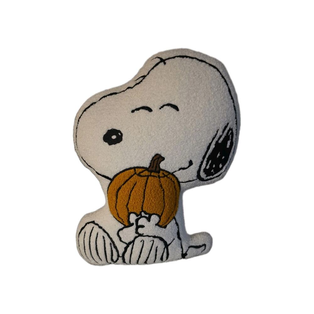 Peanuts Snoopy & Pumpkin Sherpa Decorative Pillow 15"x17" Rare 2024 Collectible
